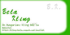 bela kling business card